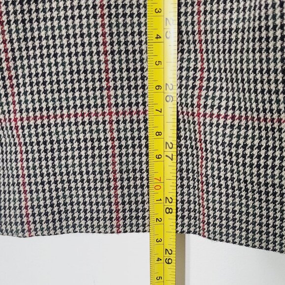 Carroll Reed Women's Vintage Red Tan Black Check V-Neck Button Front Blazer 12 - Picture 9 of 11